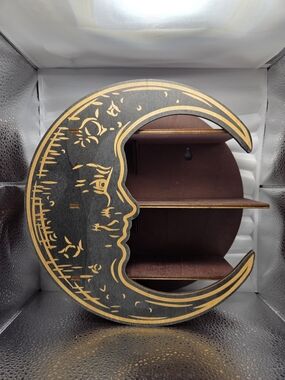 Crescent Moon Wall Shelf for Crystals or Small Colectibles.